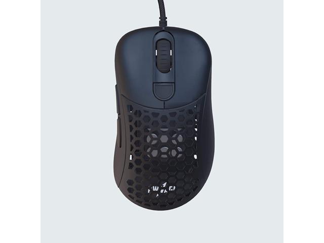 Pwnage Ultra Custom Wired Ergo - Black Ultra Lightweight Honeycomb Design Gaming Mouse 3389 Sensor - PTFE Skates - 6 Buttons - Custom Weight 58G to