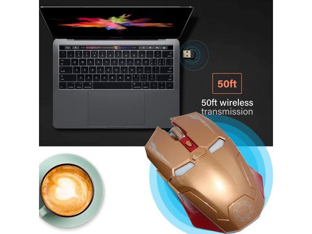 Iron Man Mouse Wireless Mouse 24G Portable Mobile Optical with USB Nano Receiver 3 Adjustable DPI Levels 6 Buttons for Notebook PC Laptop Computer