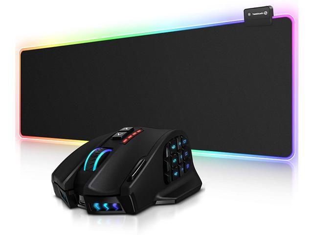 RGB Gaming Mouse Pad and Venus Pro RGB MMO Wireless Gaming Mouse UtechSmart Large Extended Soft Led Mouse Pad with 14 Lighting Modes 16000 DPI