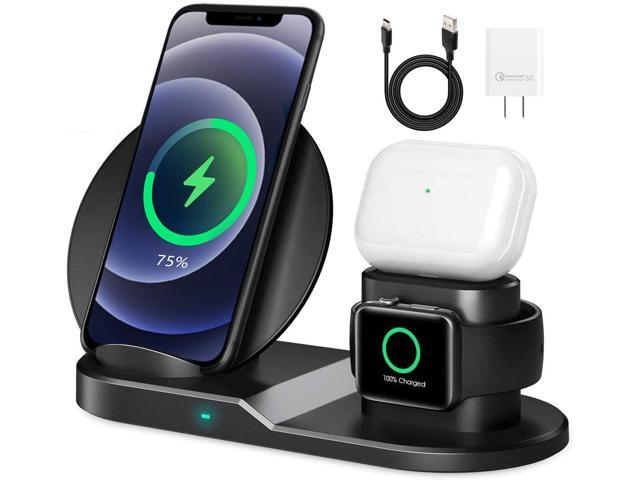 AICase Qi Wireless Charger3-in-1 Charging PadMultiple Devices Wireless Charger Dock for Air Podsfor Apple Watch Series 5/4/3/2/1 and for iPhone