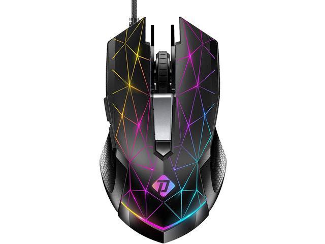 PeohZarr Gaming Mouse Ergonomic RGB Chroma Backlight Computer Mice USB Wired Mouse with 6 Programmable Buttons & 6400 High Precision DPI Sensor