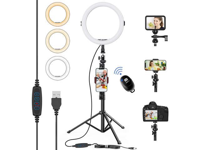 11 Selfie Ring Light with Tripod Stand & 2 Phone Holders Anbes Dimmable Led Camera Ringlight for Photography/Makeup/Live Stream Video/YouTube