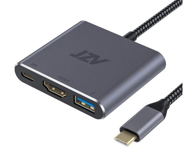 USB C to HDMI Adapter JZV Digital AV Multiport Adapter USB 31 Type C Adapter Hub to HDMI with 4K HDMI Output USB 30 Port and USB-C Charging Port