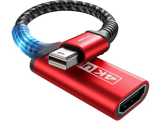 Mini DisplayPort to HDMI Adapter 4K JSAUX Thunderbolt 2(Mini DP) to HDMI Female [Nylon Braided Aluminum Shell] Converter for MacBook air/pro
