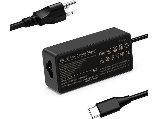 65W USB-C Laptopader Voor Lenovo ThinkPad X1 Carbon, T470-T590, IdeaPad, Chromebook – Incl. Stroomkabel