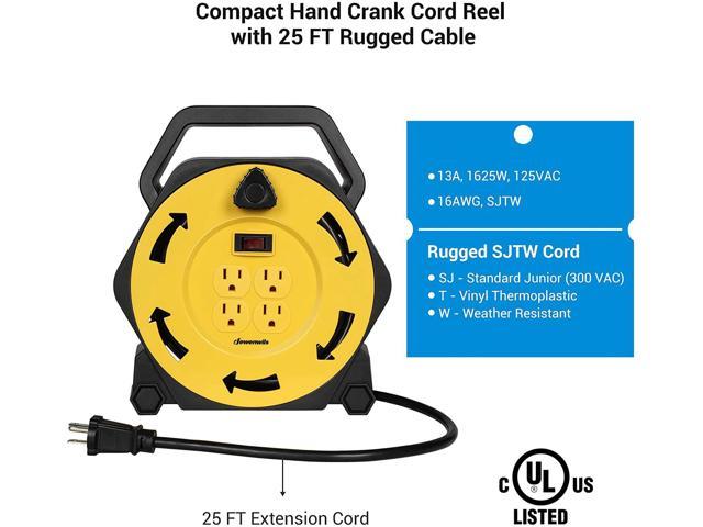 NeweggBusiness - Extension Cord Reel with 25 FT Power Cord Hand
