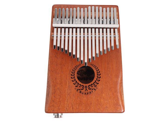Muspor 17 Key Kalimba Mahogany Wood Thumb Piano Mbira EQ Build-in Pickup Speaker Keyboard Musical Instrument for Beginner