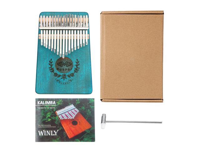 Muspor Kalimba 17 Keys Acacia Wood Thumb Piano Music Performance for Beginners Professionals-Blue