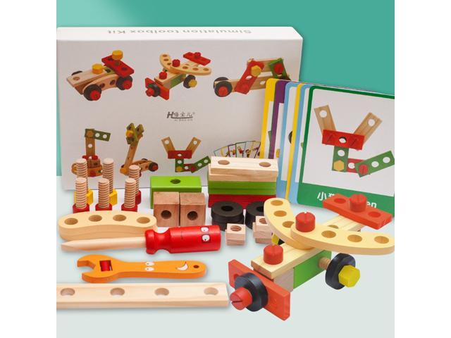 Wooden Simulation DIY Multi-shaped Nut Combo Set Boy Repair Kit Early Childhood Education Puzzle Toy