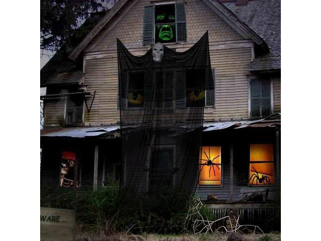 Halloween Ghost Hanging Decorations Scary Creepy Indoor/Outdoor Decor 66x108ft-Black