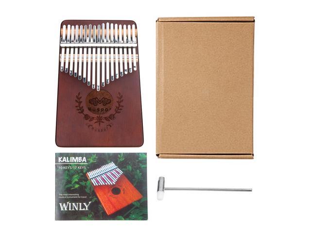 Muspor Kalimba 17 Keys Acacia Wood Thumb Piano Music Performance for Beginners Professionals-Coffee