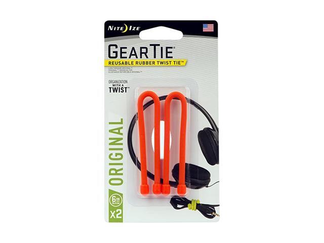 GT6-2PK-31 Party Supplies Original Gear Reusable Rubber Twist Tie 6-Inch Bright Orange 2 Pack Made in the USA 6'-2-Pack