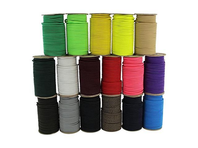 Shock Cord 1/4 inch - - Marine Grade Dacron Polyester Bungee - 100% Stretch - Moisture UV Weather Resistant - DIY Projects Tie Downs