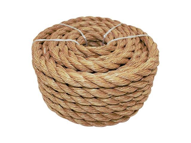 Twisted ProManila - UnManila Twisted 3 Strand Lightweight Synthetic Rope for DIY Projects Marine Commercial (5/8' x 100ft)