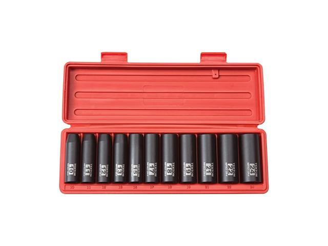 1/2 Inch Drive Deep 6-Point Impact Socket Set 11-Piece (10-24 mm) 4870