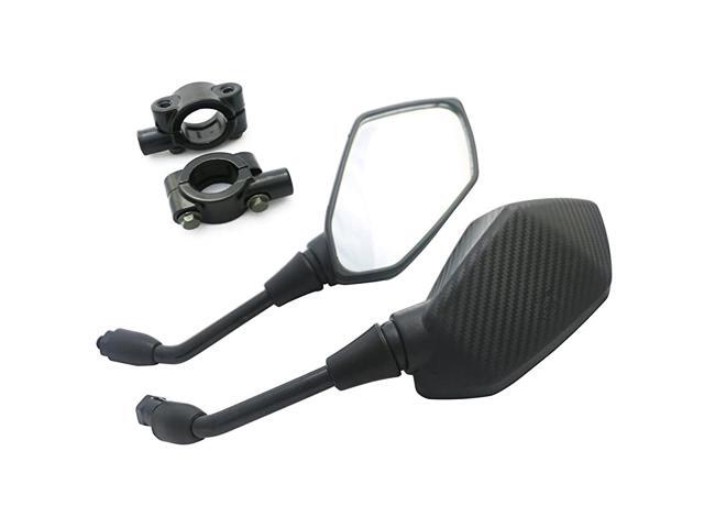 Set of Motorcycle Rear View Mirrors with 7/8' Handlebar Mount Clamp for Kawasaki Suzuki Victory Custom Honda Shadow Hyosung Kymco Electrombile