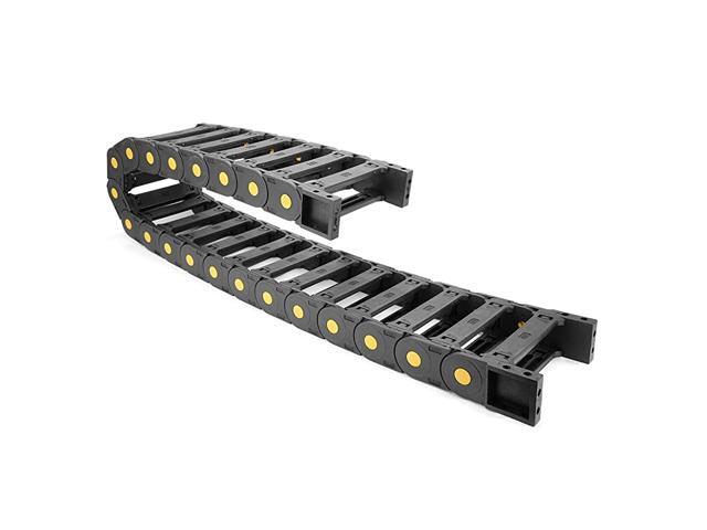 R55 25mm x 103mm Plastic Open Type Cable Wire Carrier Drag Chain 1M Length for CNC Black