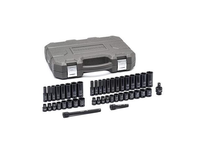 44 Piece 3/8inch Drive 6 Point Impact Socket Set Standard & Deep SAE/Metric - 84916N