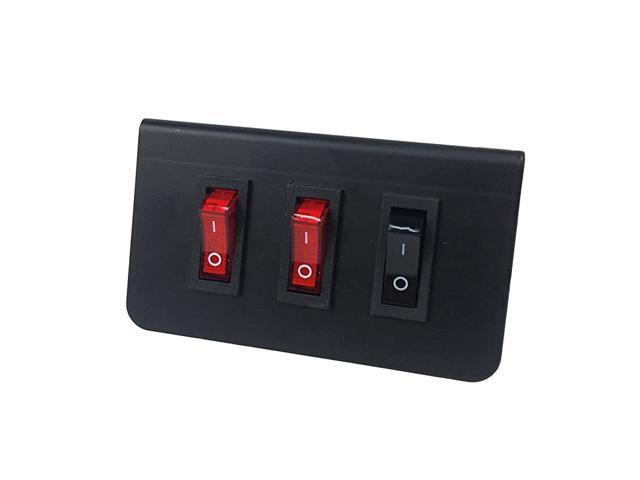 Taurus Premium 12V Switch Box Panel - (2) ON/Off Rocker Switch with LED Light & (1) Momentary Switch Plate - 15 Amp Inline Fuse - Dimensions: