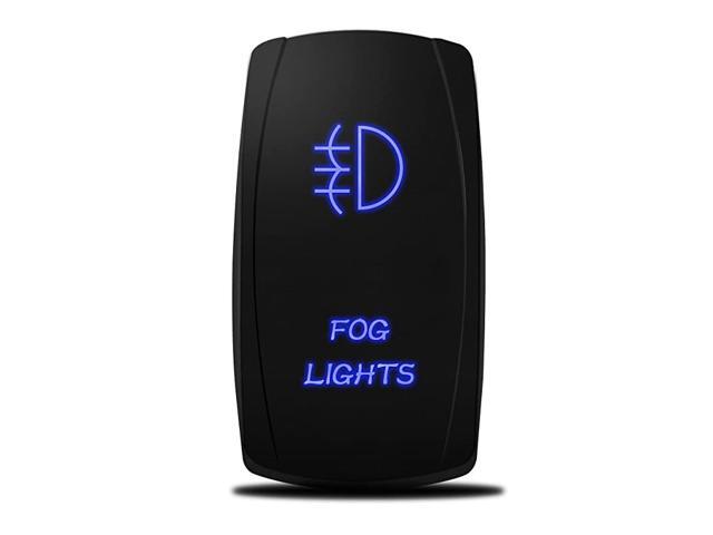LS081602JL Backlit Fog Lights Rocker Switch Kit On/Off LED Light 20A 12V Toggle Blue