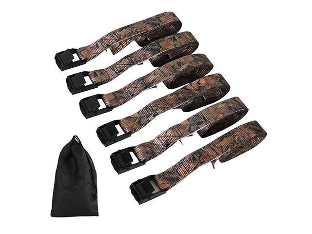 Cam Buckle Straps 6PK 8FT Powersports Tie-Downs 1-Inch Black
