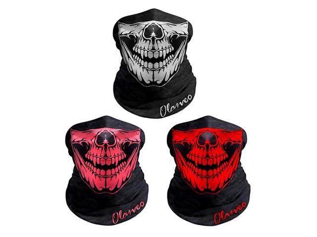 Breathable Seamless Tube Skull Face Mask Half Dust-Proof Windproof Motorcycle Bicycle Bike Face Mask for Hiking Camping Climbing Fishing Hunting