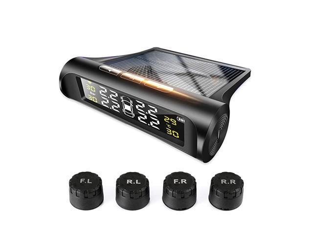 Wireless Tire Pressure Monitoring System Solar Universal Car Alarm System with 4 External Sensors( 0-35Bar/0-50 Psi ) LCD Real-time Display