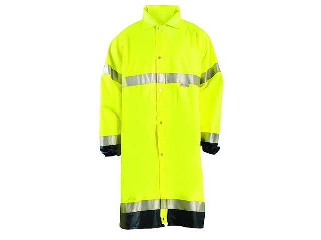 LUX-TJRE-YS Premium Breathable Waterproof Rain Jacket Calf Length Class 3 Yellow Small