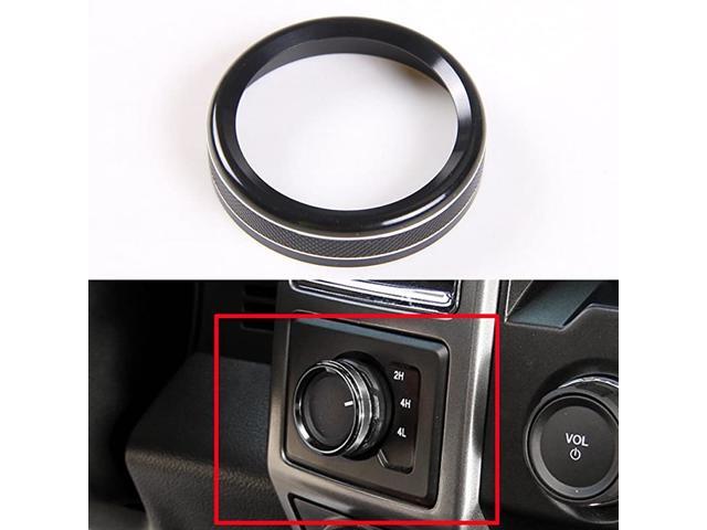 Black 4WD Four Wheel Drive Switch Knob Ring Cover for Ford F150 XLT 2016 2017 2018 2019