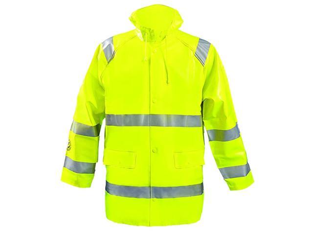 LUX-TJR/FR-YM Premium Flame Resistant Waterproof Rain Jacket Class 3 Yellow Medium