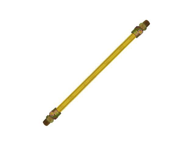 24-in Yellow Coated Gas Line Connector 5/8-in OD 1/2-in Male Fittings