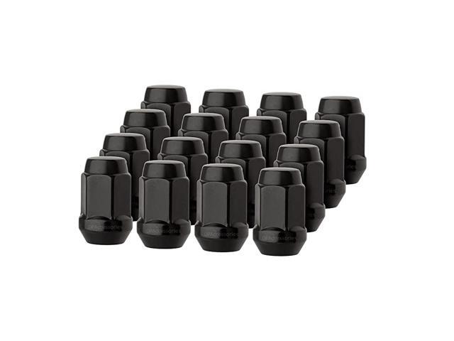 Black 1/2-20 Closed End Bulge Acorn Lug Nuts - Cone Seat - 3/4' Hex