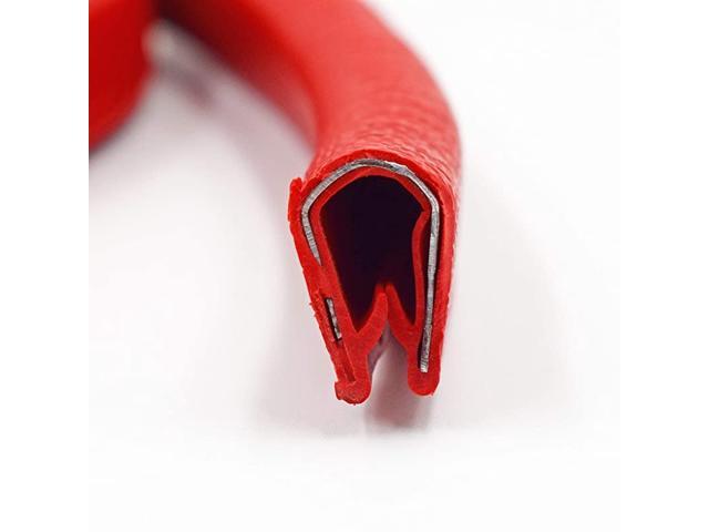 New PVC Seal Strip Plastic Edge Trim U Shape red Large fit Edge Protector for Cars Boats Machinery and More- Fits 0196