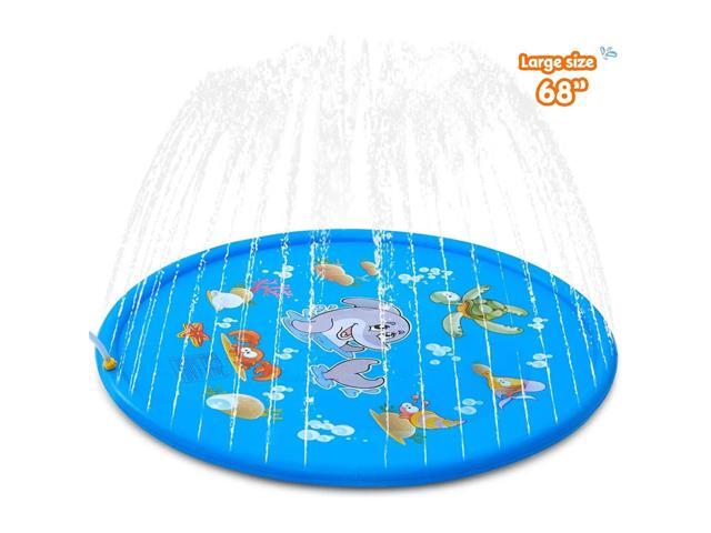 68' Splash Pad and Wading Pool Sprinkler Pool for Kids Inflatable Water Toys
