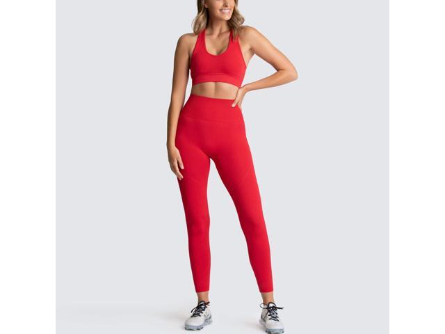 Pure color seamless knitted hip yoga suit sports fitness suit vest suit women
