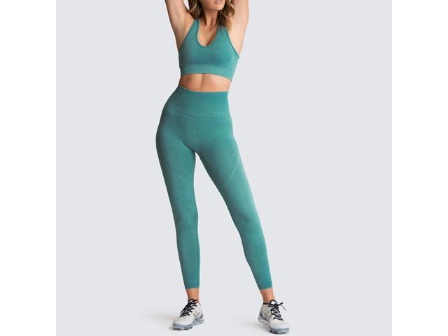 Pure color seamless knitted hip yoga suit sports fitness suit vest suit women