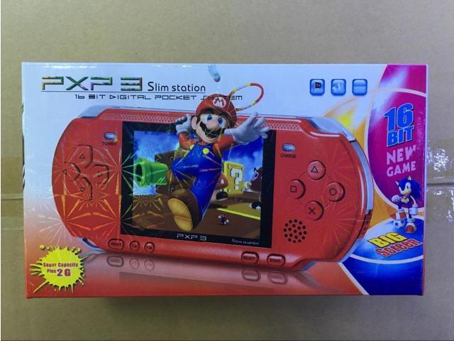 Pop 16 Bit PXP3 Handheld Game Player Video Game Console With AV Cable Support TV-out 2 Game Cards PXP 3 Slim Station Classic