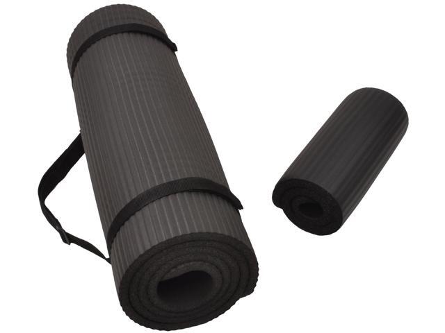 BalanceFrom GoYoga+ All-Purpose 1/2-Inch Extra Thick High Density Anti-Tear Exercise Yoga Mat and Knee Pad with Carrying Strap