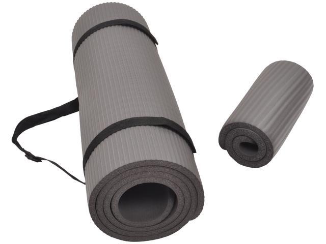 BalanceFrom GoYoga+ All-Purpose 1/2-Inch Extra Thick High Density Anti-Tear Exercise Yoga Mat and Knee Pad with Carrying Strap