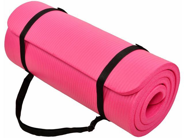 BalanceFrom GoCloud All-Purpose 1-Inch Extra Thick High Density Anti-Tear Exercise Yoga Mat with Carrying Strap