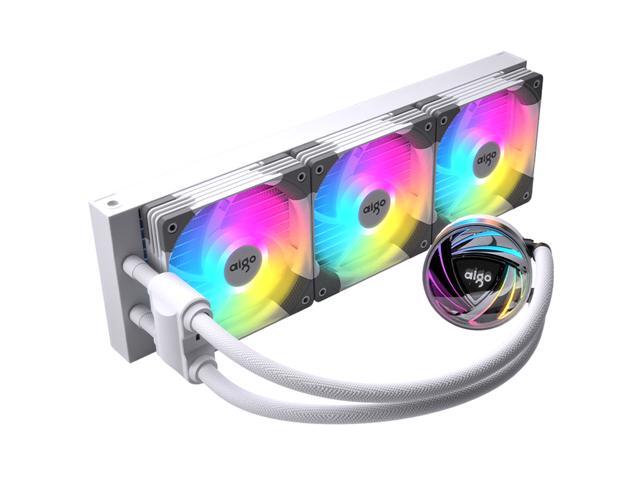 aigo AT360 360mm CPU Liquid Cooler AIO RGB Water Cooling System ARGB Radiator with 120mm PWM Fans for Intel LGA 1200/115X/20XX for AMD AM4/AM3+/AM3