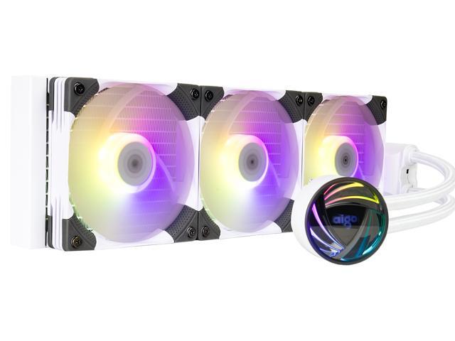 aigo AT360 360mm CPU Liquid Cooler AIO RGB Water Cooling System ARGB Radiator with 120mm PWM Fans for Intel LGA 1200/115X/20XX for AMD AM4/AM3+/AM3