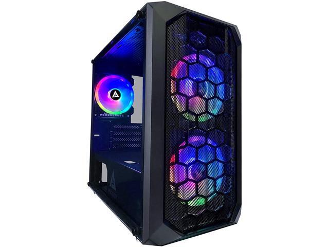 Apevia PRODIGY-BK Micro-ATX Gaming Case with 1 x Tempered Glass Panel Top USB30/USB20/Audio Ports 3 x RGB Fans Black Frame