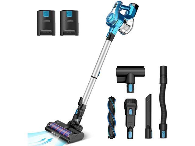 S6P Cordless Vacuum Cleaner with 2 Batteries Up to 80min Run-time Rechargeable Stick Vacuum Lightweight Powerful Suction Handheld Vac for
