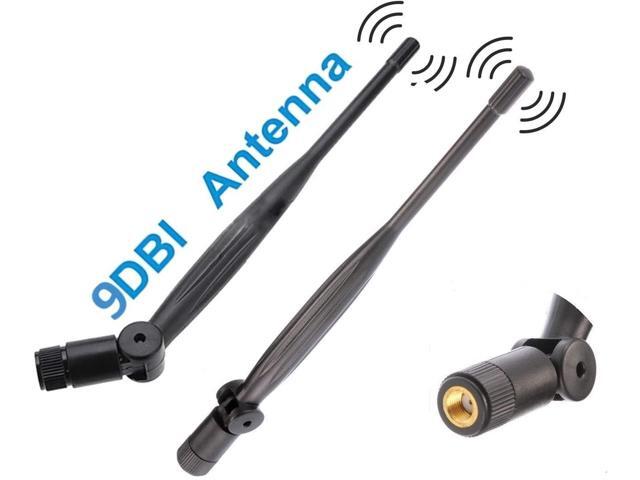2X WiFi Antenna 9dbi 24ghz 5ghz 58ghz Dual Band rp SMA Universal Connector for Router pc Desktop USB Adapter pcie Cards IP Camera Drone and ps4