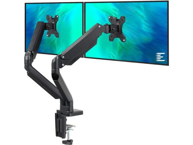 Dual Monitor Mount Stand - Height Adjustable Monitor Arm Stand Fully Articulating Counterbalance Gas Spring Desk Mount Fits for 2 Computer Screens