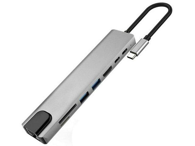 USB C Hub 8 in 1 USB C Adapter with RJ45 Ethernet Port4K 60Hz HDMI Output USB 30 Ports/SD/TF Card Reader