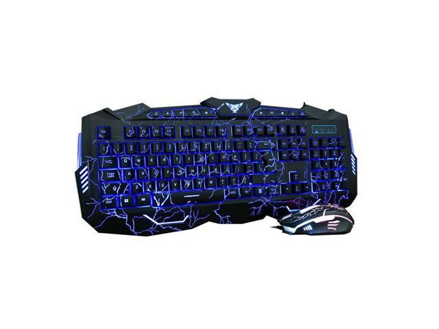 Backlit Crack Gaming Keyboard 3 Color Led Mechanical Feel 19 Keys No Conflict
