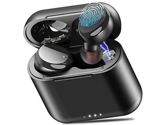 TOZO T6 True Wireless Earbuds Bluetooth Headphones Touch Control with Wireless Charging Case IPX8 Waterproof TWS Stereo Earphones in-Ear Built-in