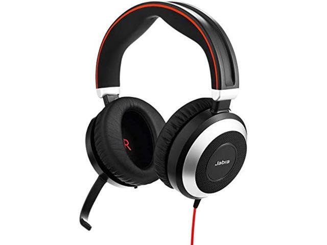 Jabra Evolve 80 MS Teams Wired Headset Professional Telephone Headphones with Unrivalled Noise Cancellation for Calls and Music Features World
